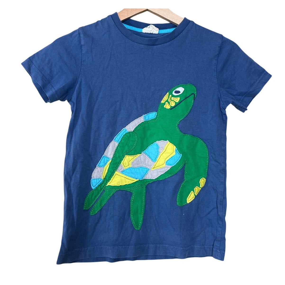 Mini Boden 7-8Y Turtle Blue T-shirt 100% Cotton