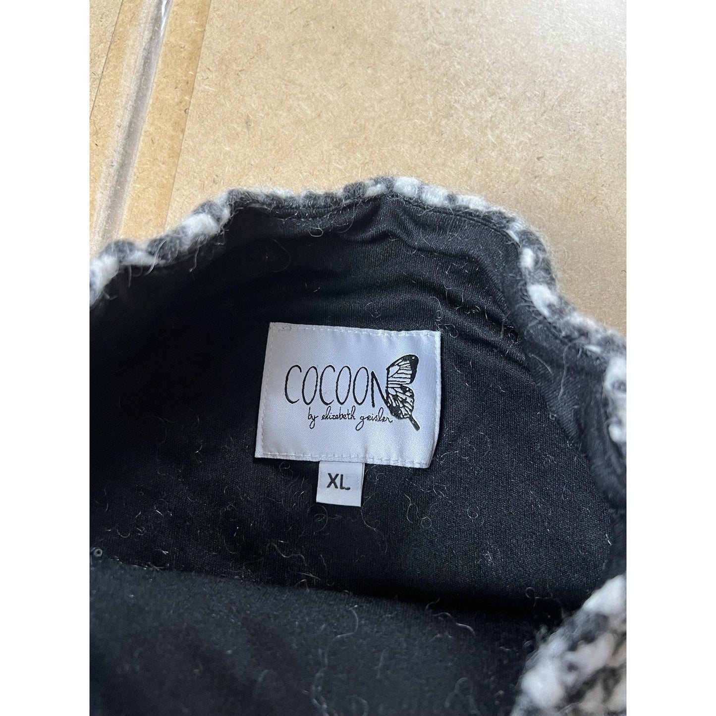 Cocoon By Elizabeth Geisler Vest Womens XL Gray Chunky-Knit Lined Mock Neck