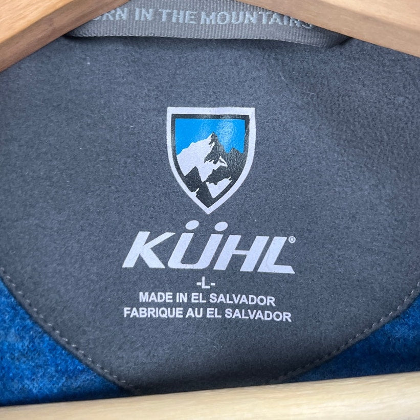 Kuhl Mens Sweater Sz Large Gray Chianti Fleece 1/4 Zip Outdoors Pullover