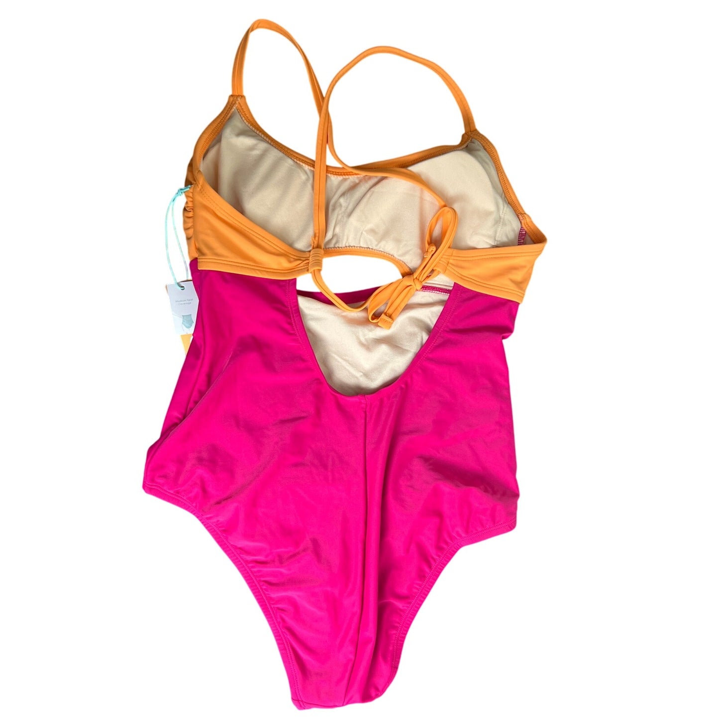 NWT Kona Sol Women's M One Piece Orange and Pink Swimsuit