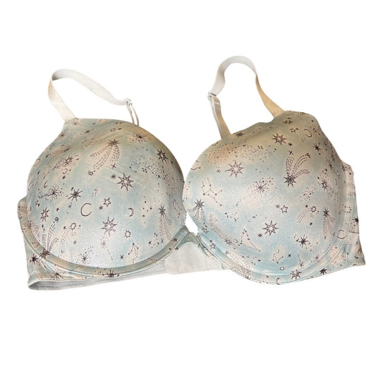 Victoria Secret Push-up Bra Light Blue Star Pattern 36DD