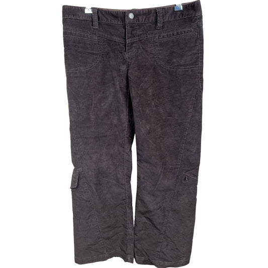 Athleta Dusty Black Corduroy Pants Trousers Women's Low Rise 10P