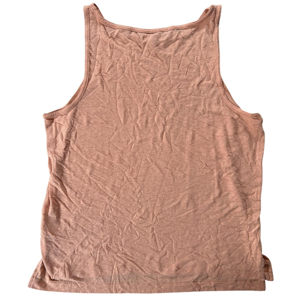 Madewell Tank Womens XL Orange High Neck Linen Viscose Relaxed Slit Basic