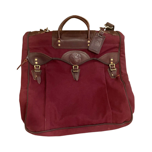 Duluth Pack Sportsman's Garment Bag In Waxed Canvas Burgundy EUC