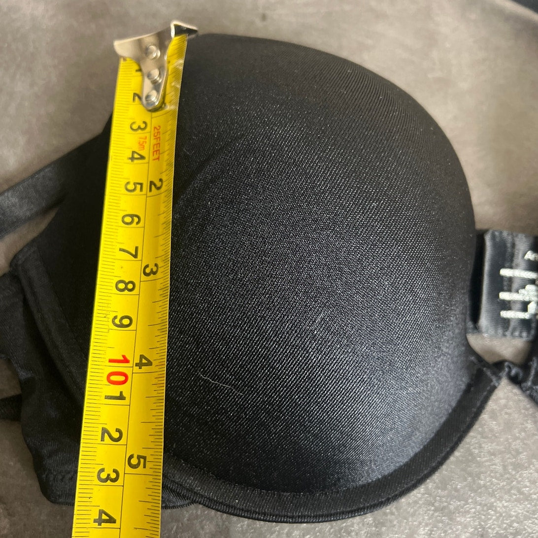 Ambrielle NWT 38B Nylon Convertible Plush Push Up Black Bra