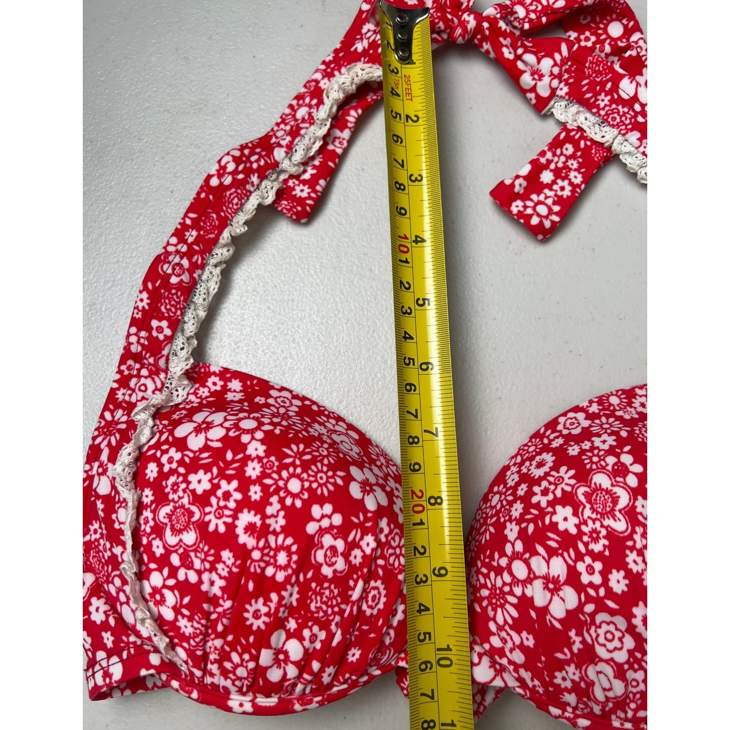 Allen B By Allen Schwartz 6 Floral Underwire Push Up Swimsuit Bikini Top