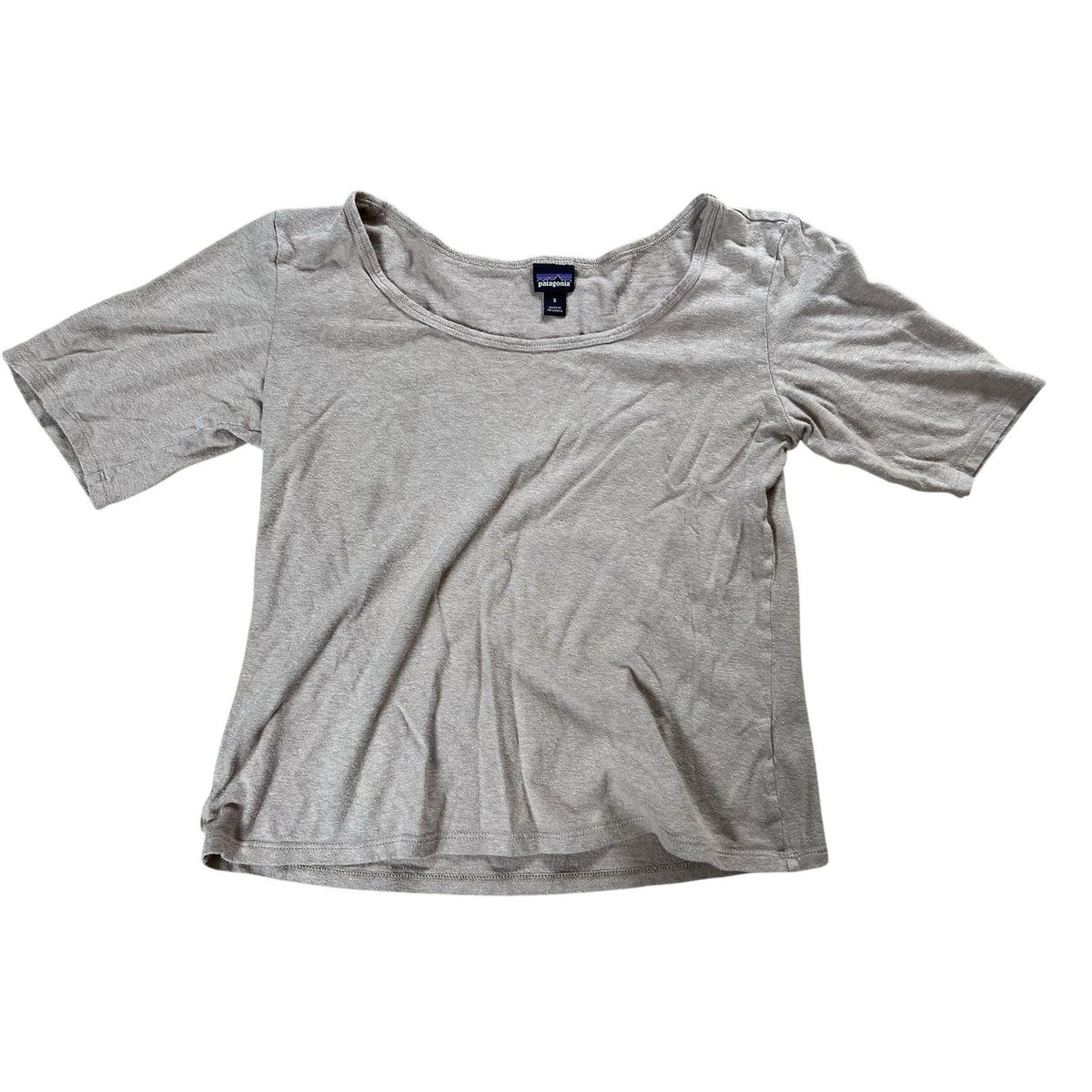 Patagonia T-Shirt Womens S Beige Scoop Neck Lightweight Jersey Casual Relaxed