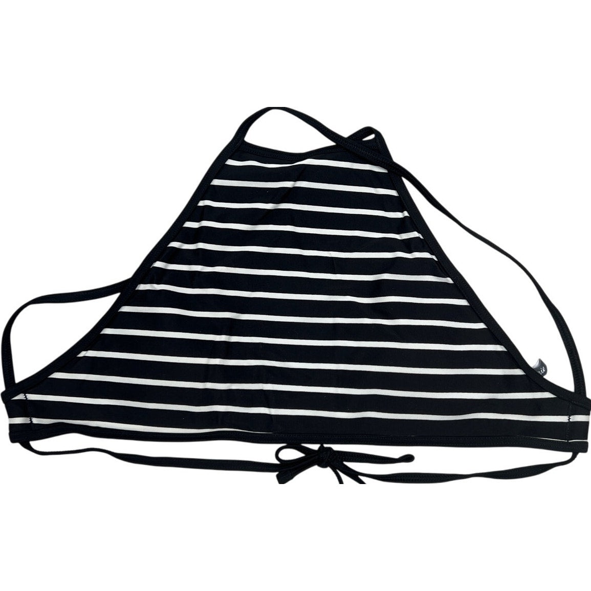 Aerie Triangle Striped Swim Top XS Crop Halter Tie