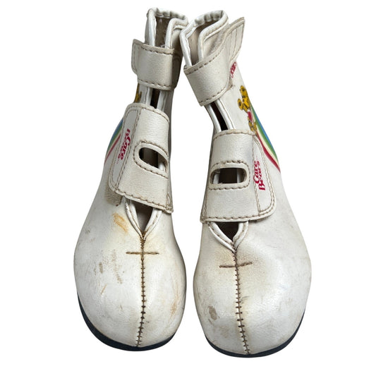 1983 Care Bear Kid Ice Skates White Size 11J Rainbow Style Youth