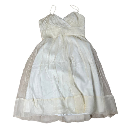 Watters & Watters White Short Party Spaghetti Straps Wedding Dress Size 8