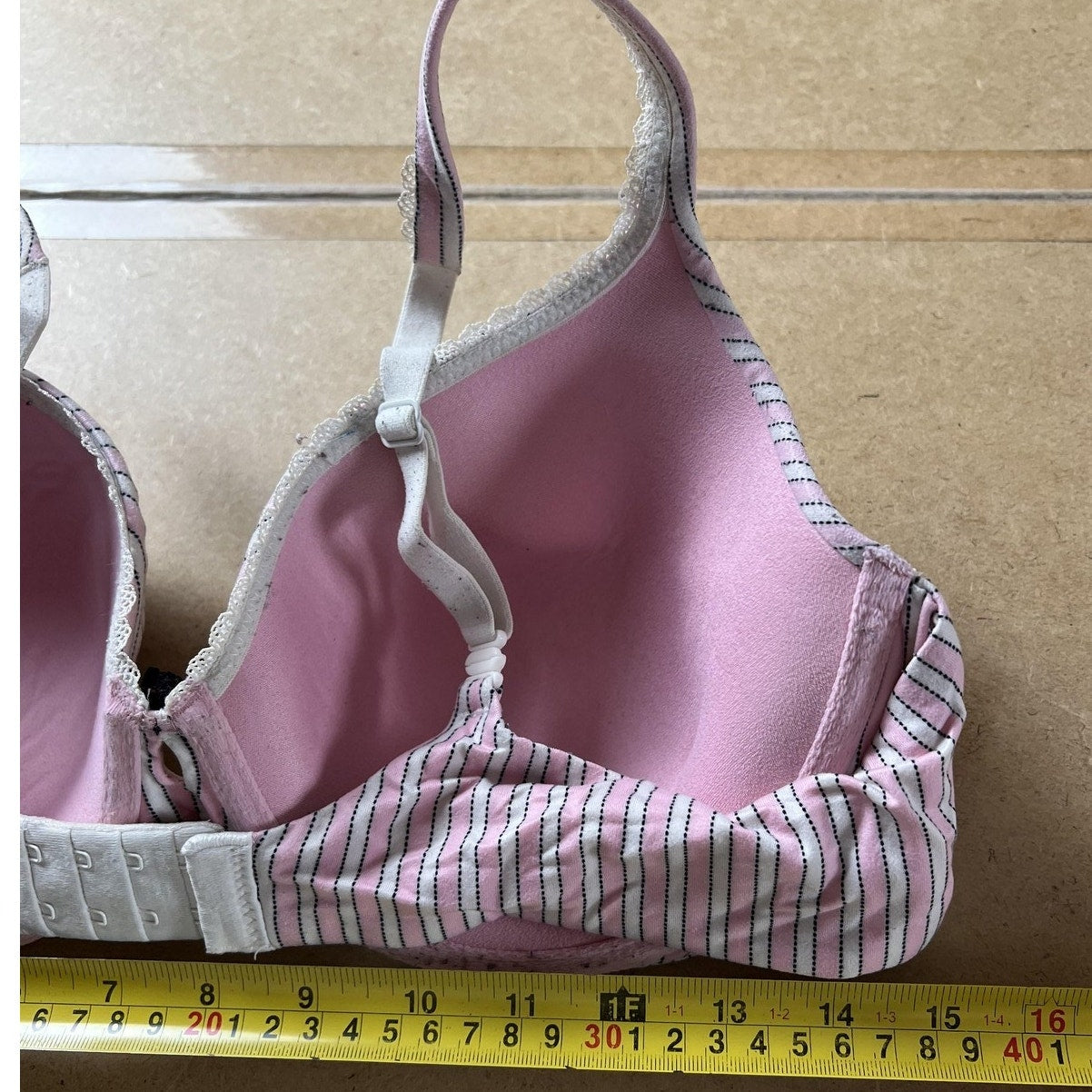Xhilaration Bra Womens 36D Multicolor Striped T Shirt Push Up Padded Underwire