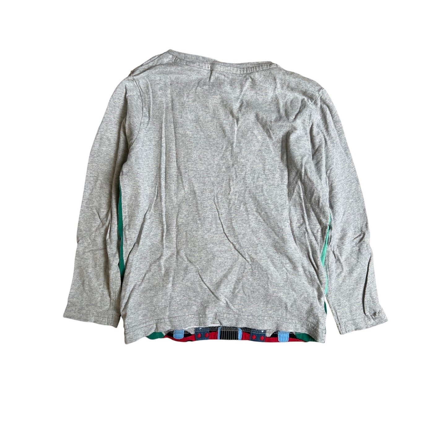 Mini Boden Gray Train Applique Long Sleeve Boy Size 6-7Y