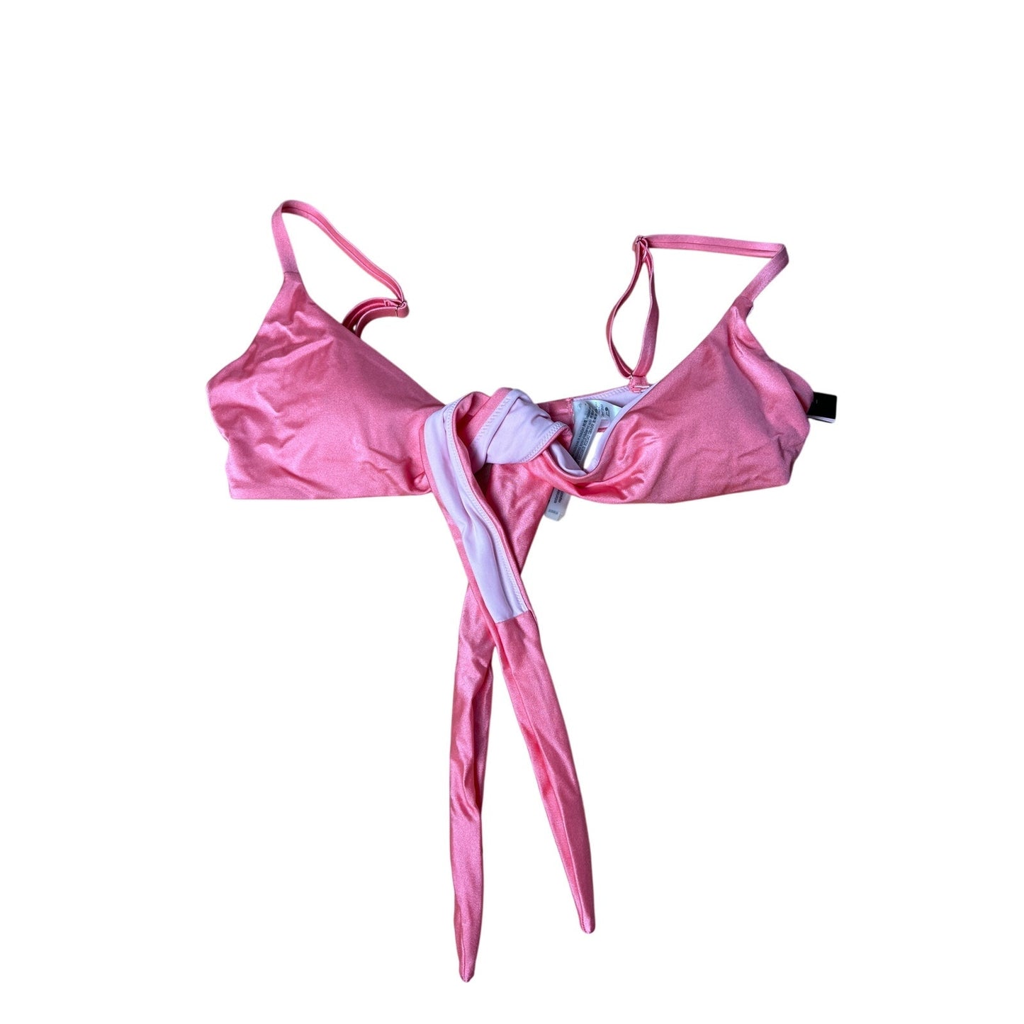 NWT Victorias Secret Small Pink Tie Silky Smooth Triangle Padded Bikini Top