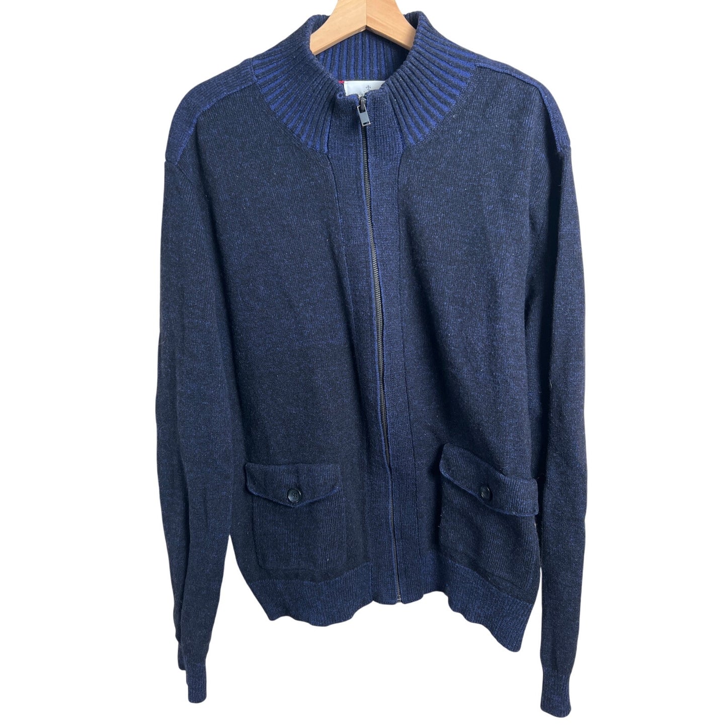 Toscano Firenze 2XL Full Zip Wool Blend Stretch Pockets