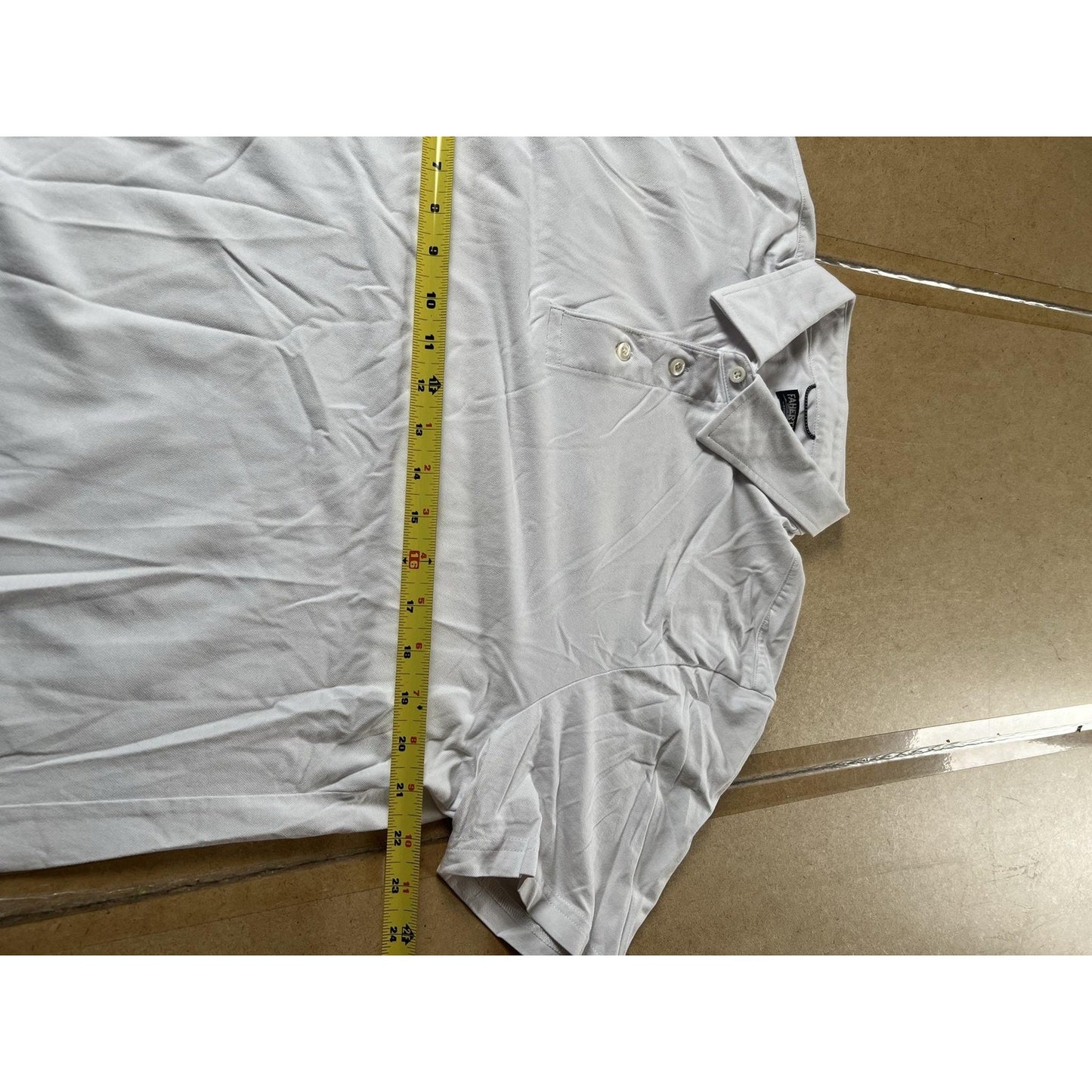 Faherty Shirt Mens XL White Cotton Modal Spandex Collared Polo Stretch