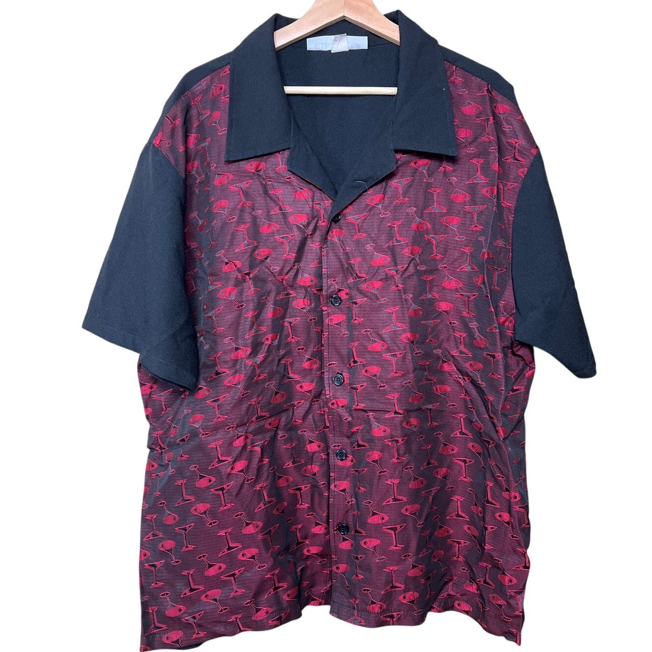 Vintage Nine Deep Clothing Cocktails Shiny Button Down *DImensions in Picture*