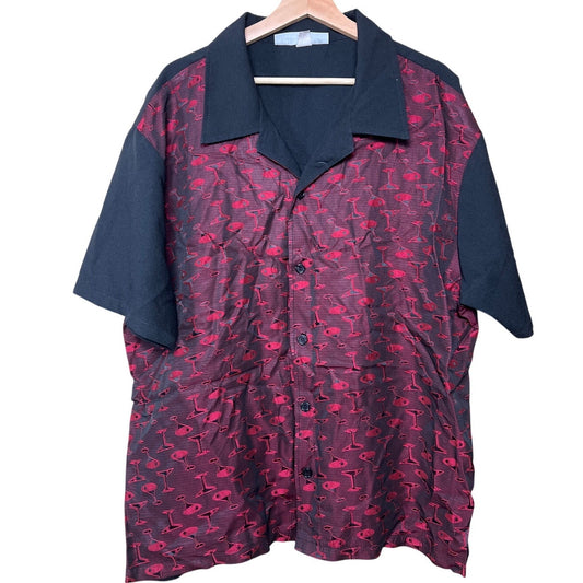 Vintage Nine Deep Clothing Cocktails Shiny Button Down *DImensions in Picture*