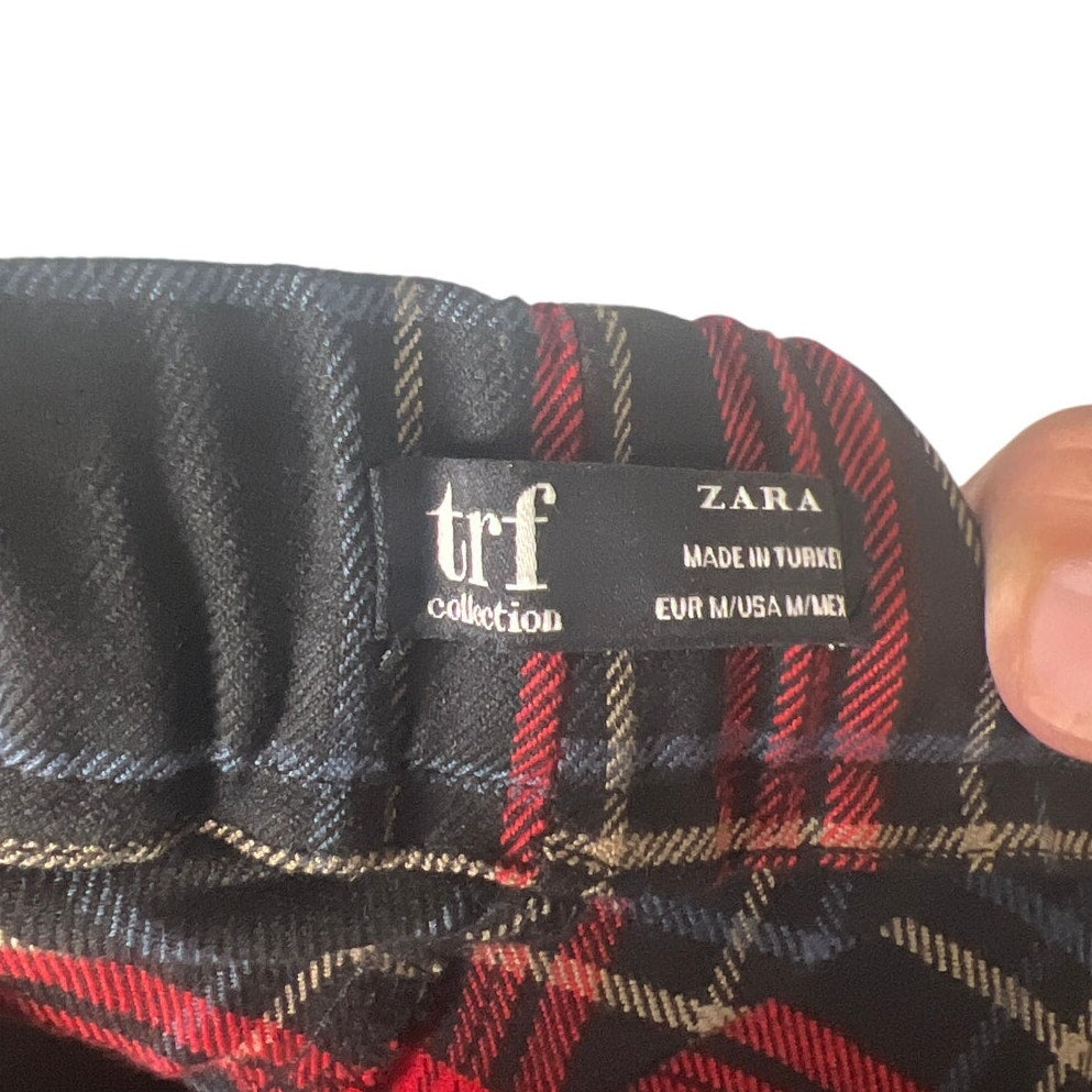 Zara TRF Collection Plaid Pants *Dimensions in Picture* Elastic Waist
