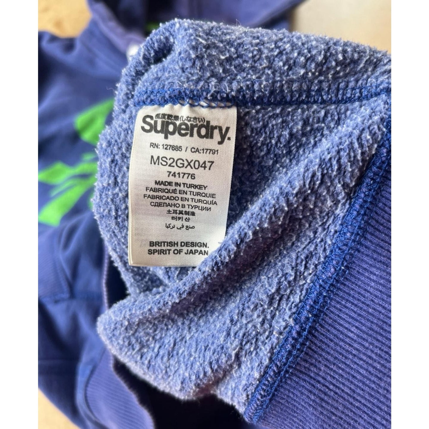 Superdry Hoodie Womens S Blue Pullover Fleece Drawstring Kangaroo Pocket Logo