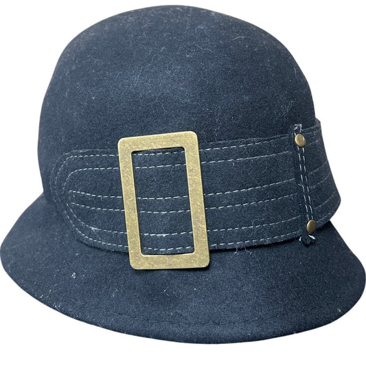 Scala Collezione 100% Wool Black Band Buckle One Size Women's Hat