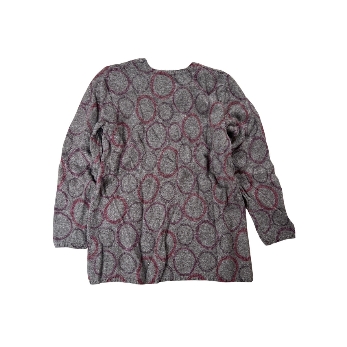 Gudrun Sjorden Tan and Red Dots Lagenlook Long Sleeve Tunic Shirt Size L