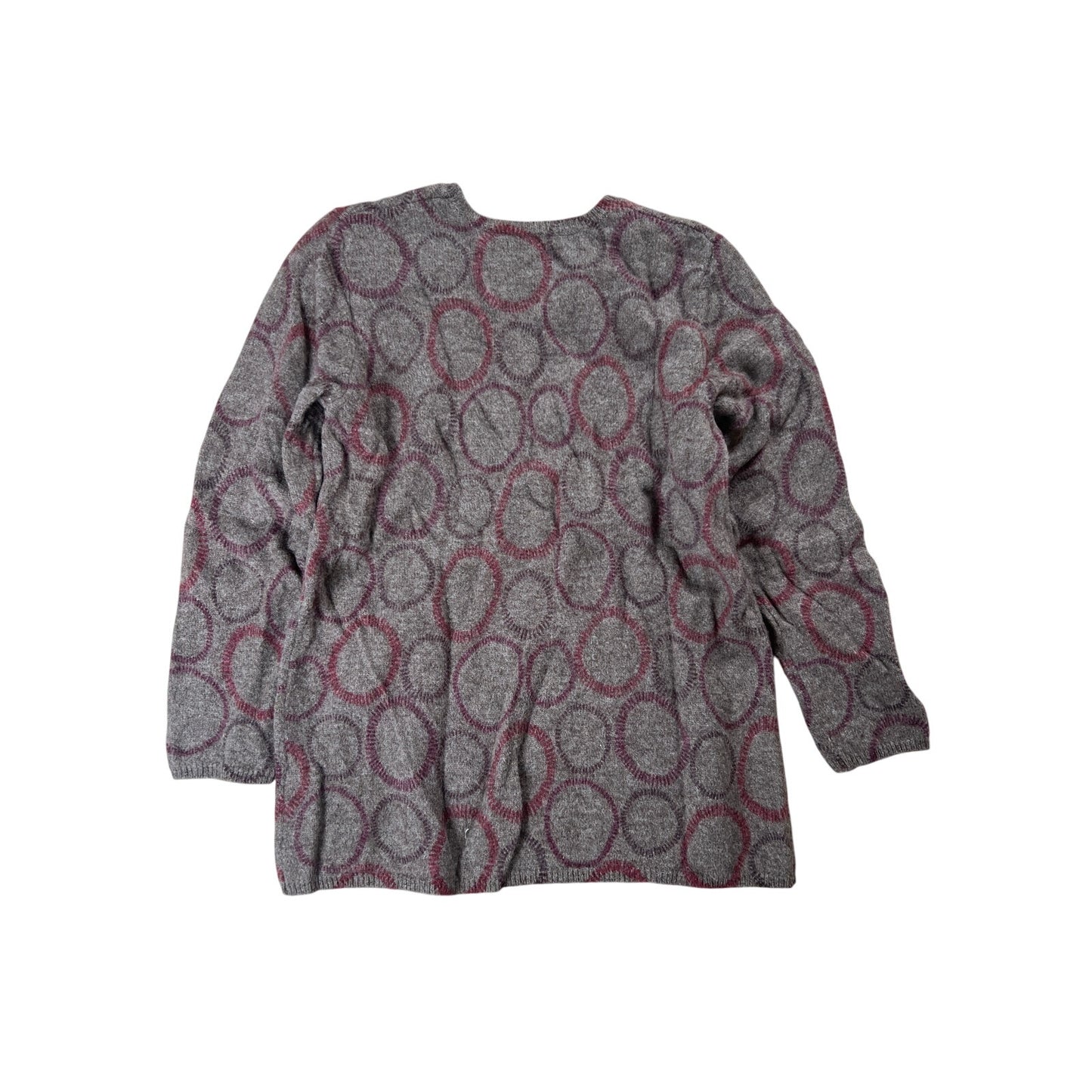 Gudrun Sjorden Tan and Red Dots Lagenlook Long Sleeve Tunic Shirt Size L