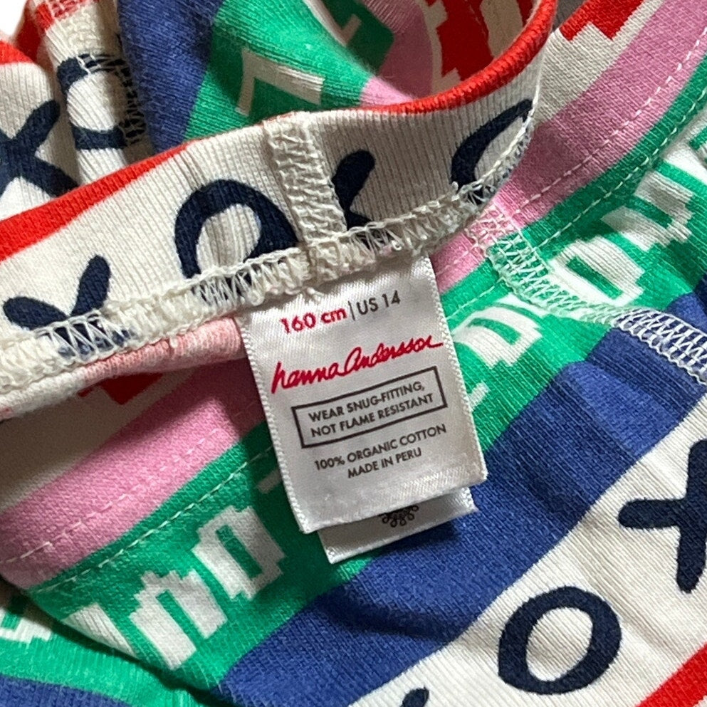 Hanna Andersson Girl Valentines XOXO Pajama Pants Size 14