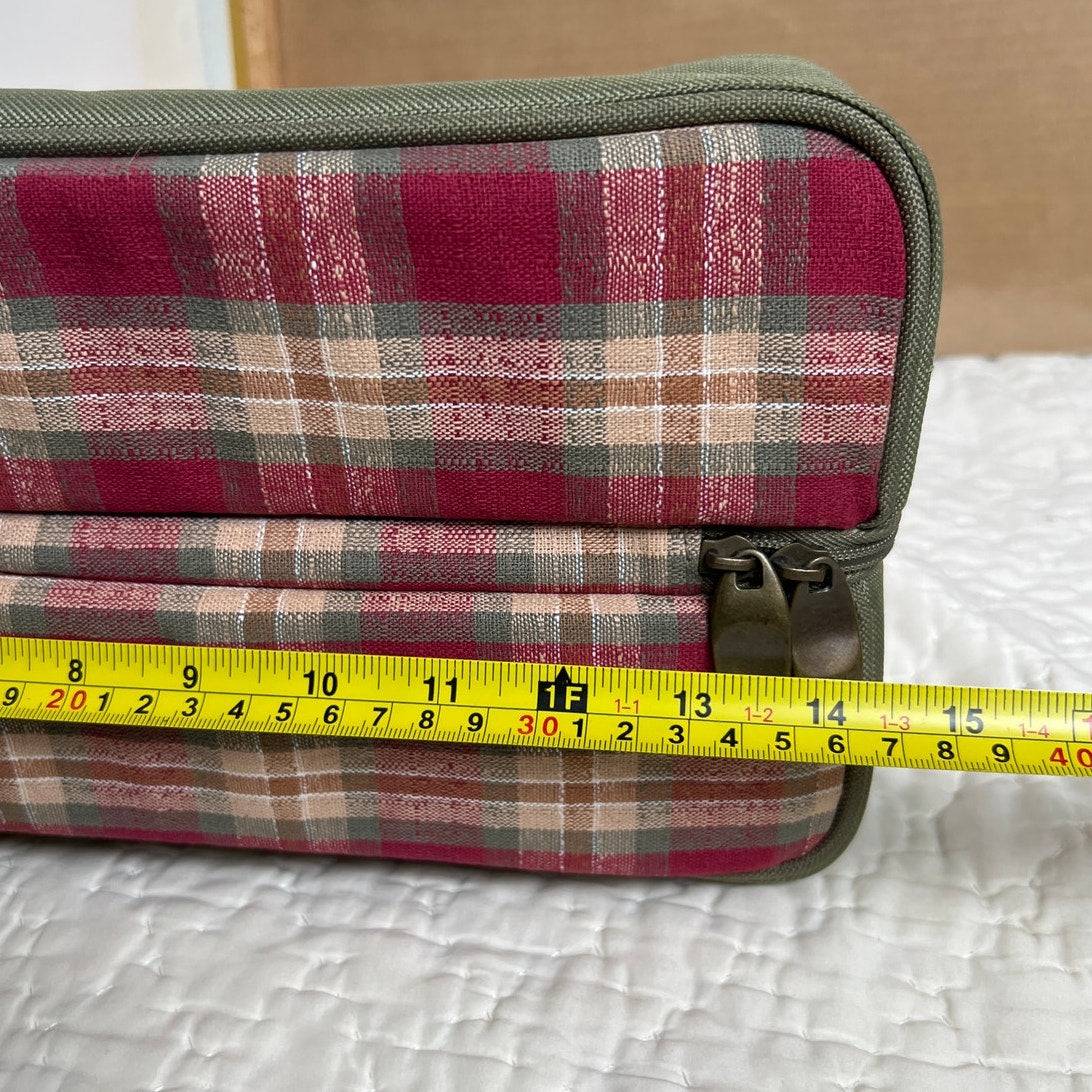 NWT Longaberger Homestead Plastic Wine Cups Plaid Crossbody Bag