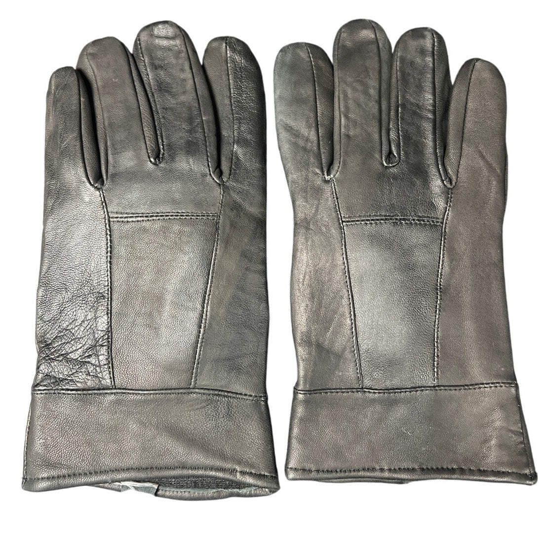 Vintage Black Leather Gloves *Dimensions In Picture* Insulated