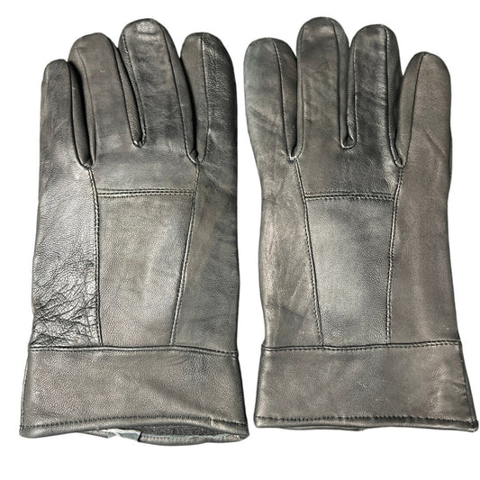 Vintage Black Leather Gloves *Dimensions In Picture* Insulated