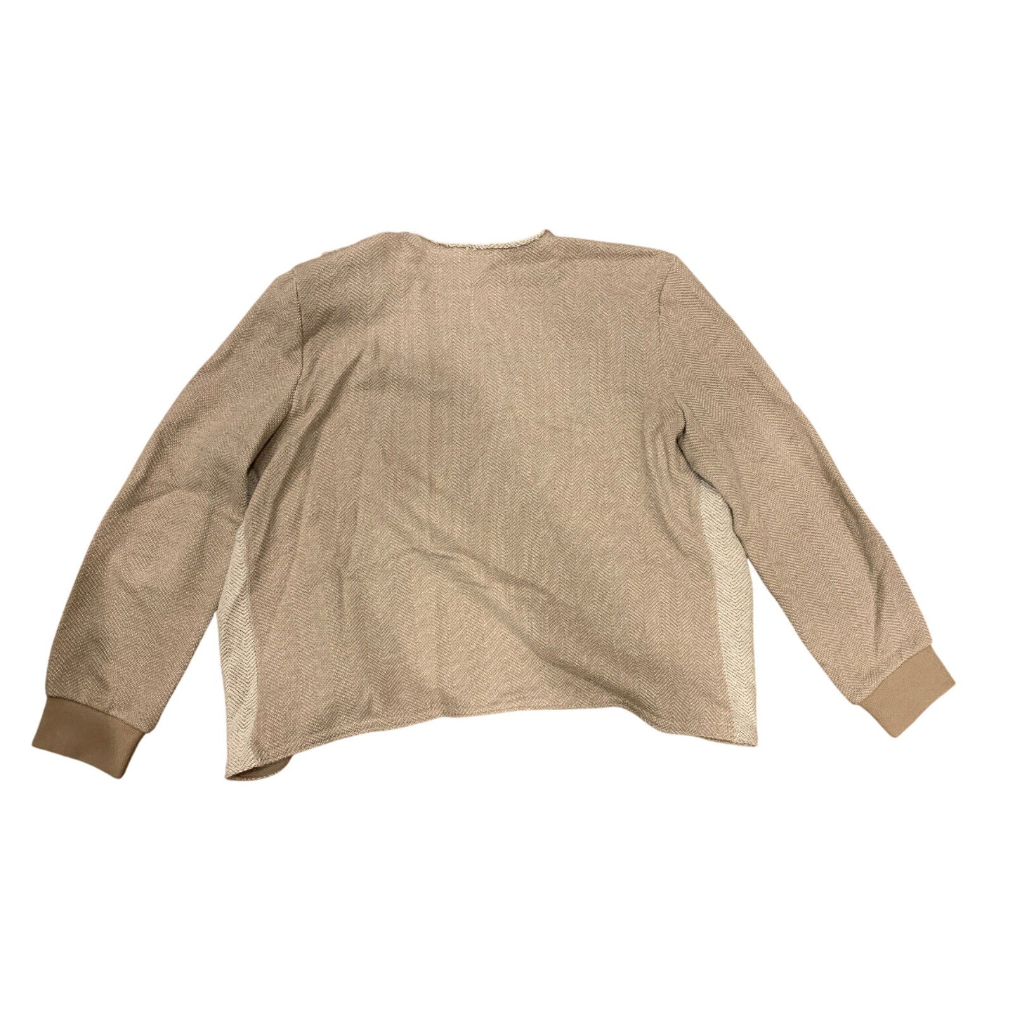 Caslon Cardigan Open Front Sweater Tan Women's Size Large L - EUC