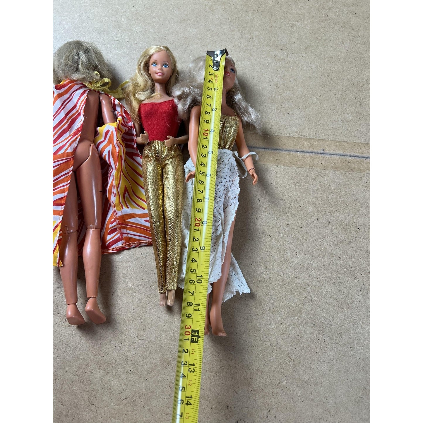 Kenner Doll Lot Of 3 Vintage 1974 Blonde Gold Outfits Made In Hong Kong