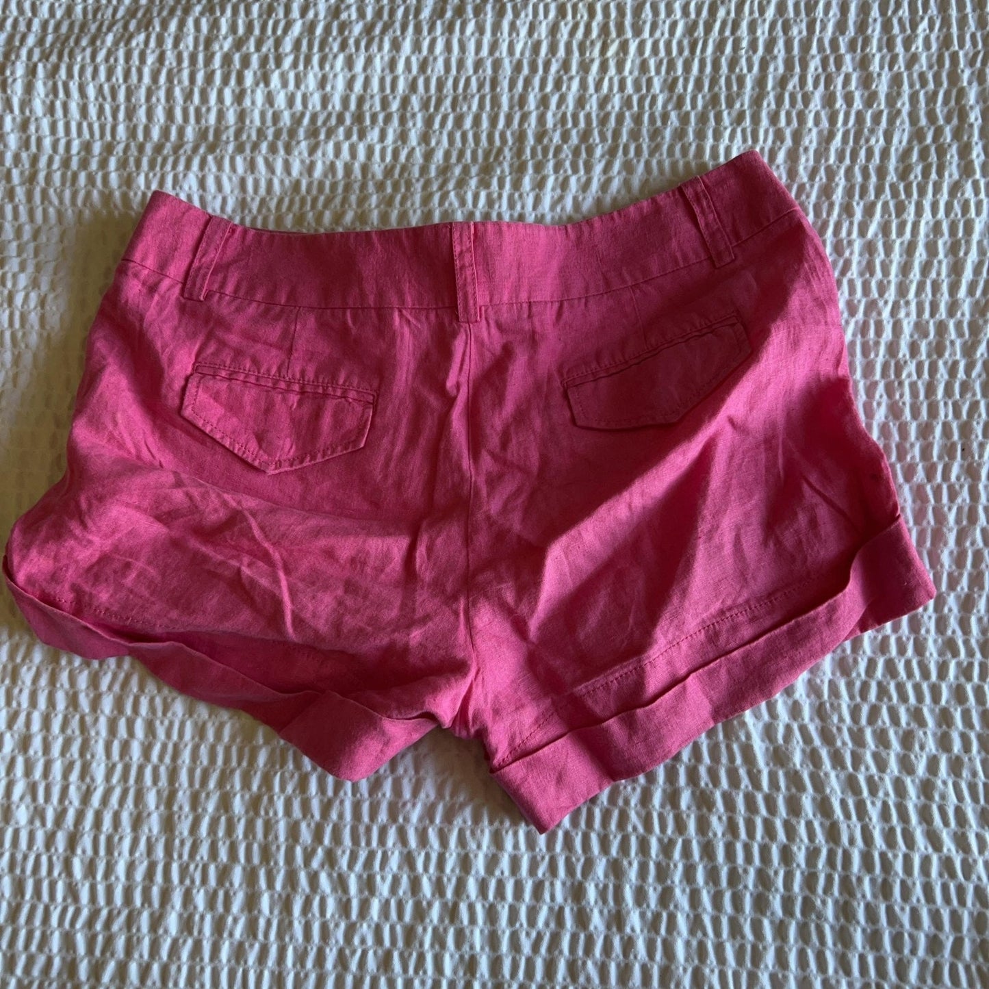 J.CREW Chino Shorts Womens 10 Pink Linen Cuffed City Fit Casual Summer