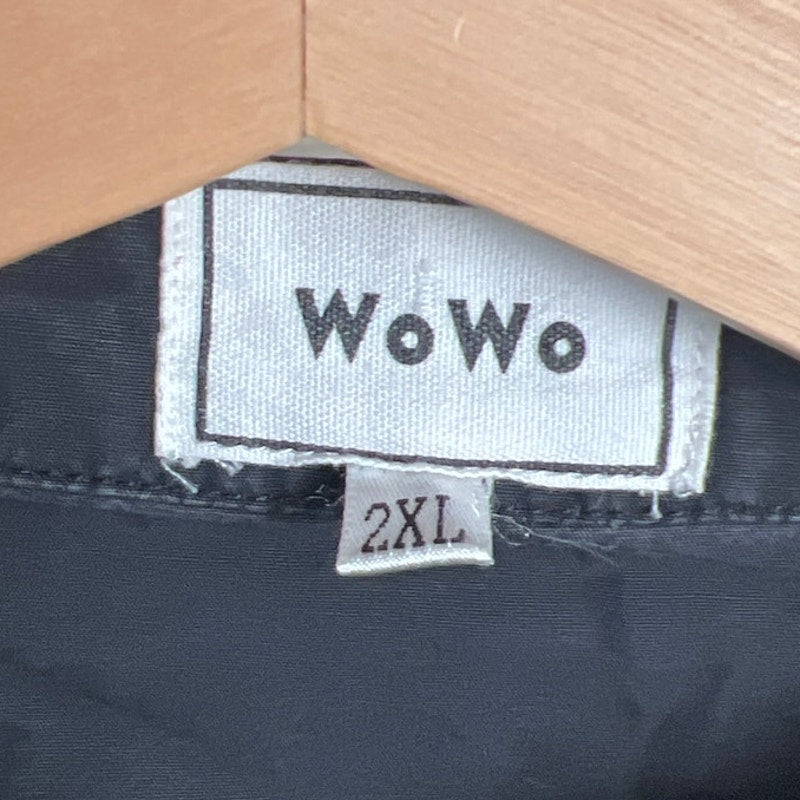 WoWo 2XL Button Down Gray Stretch Long Sleeve
