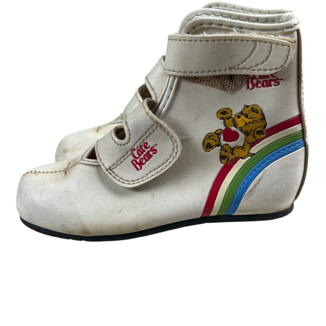1983 Care Bear Kid Ice Skates White Size 11J Rainbow Style Youth