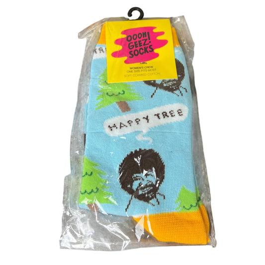 Ooh Geez Socks! Women's Bob Ross Tree NWT One Size Fits