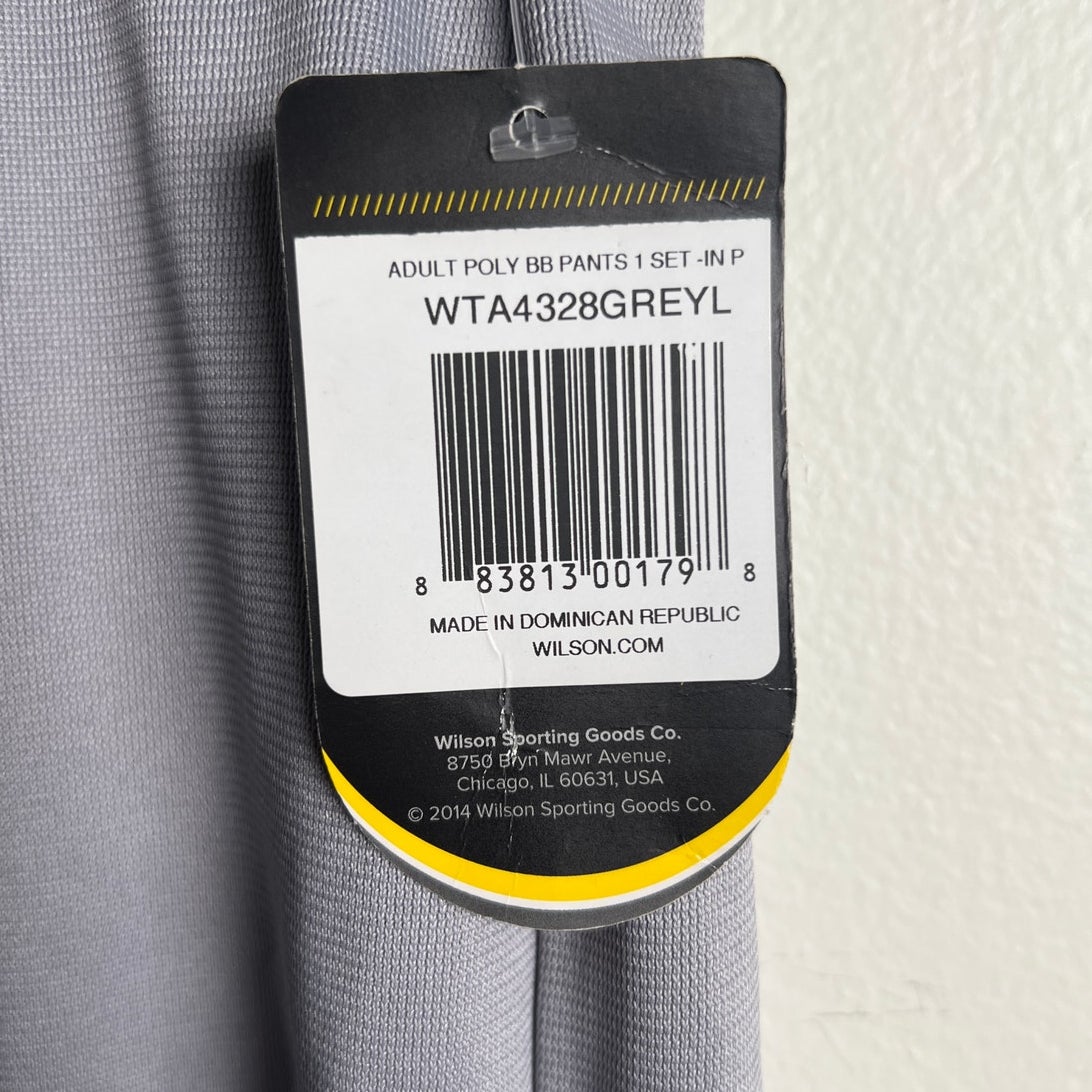 NWT Wilsons Mens Grey Baseball Pants SIze L
