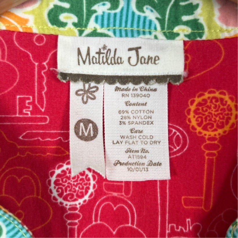 Matilda Jane Floral Sleeve Tunic Women Size M