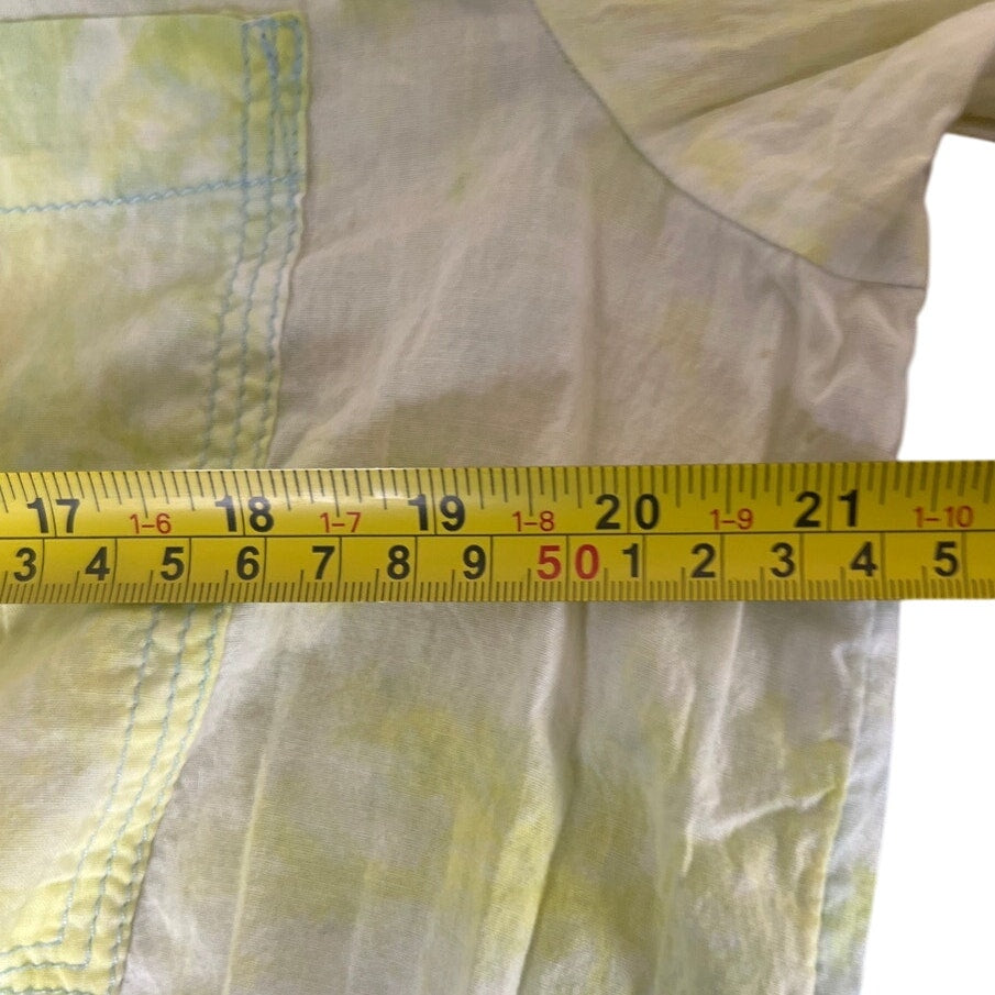 Anthropologie Pilcro Yellow Tie Dye Button Up Marbled Cate Button Down L