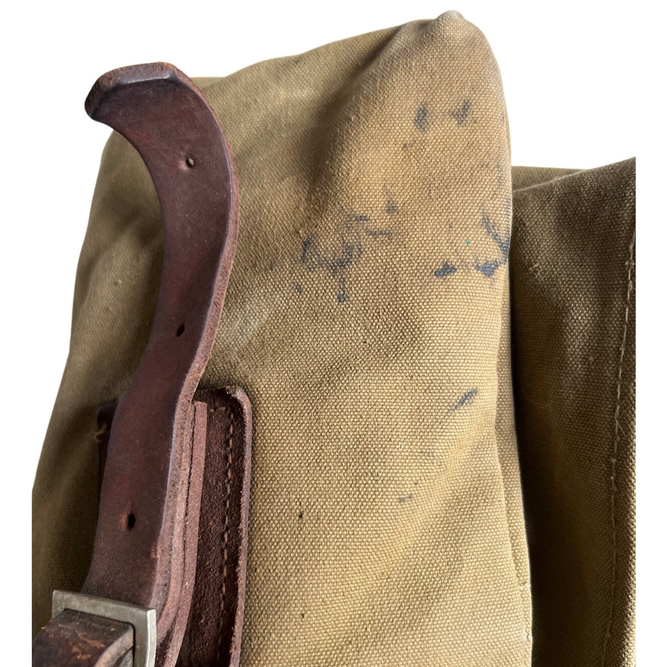 Vintage Portage Pack Co. XL Canvas Backpack Pack Bag w/ Leather Straps