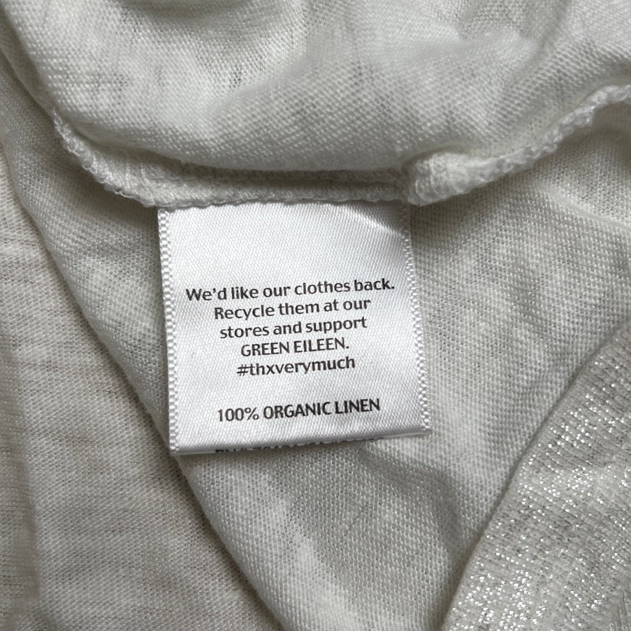 Eileen Fisher Organic Linen Jersey Tank White/Silver Women Size M