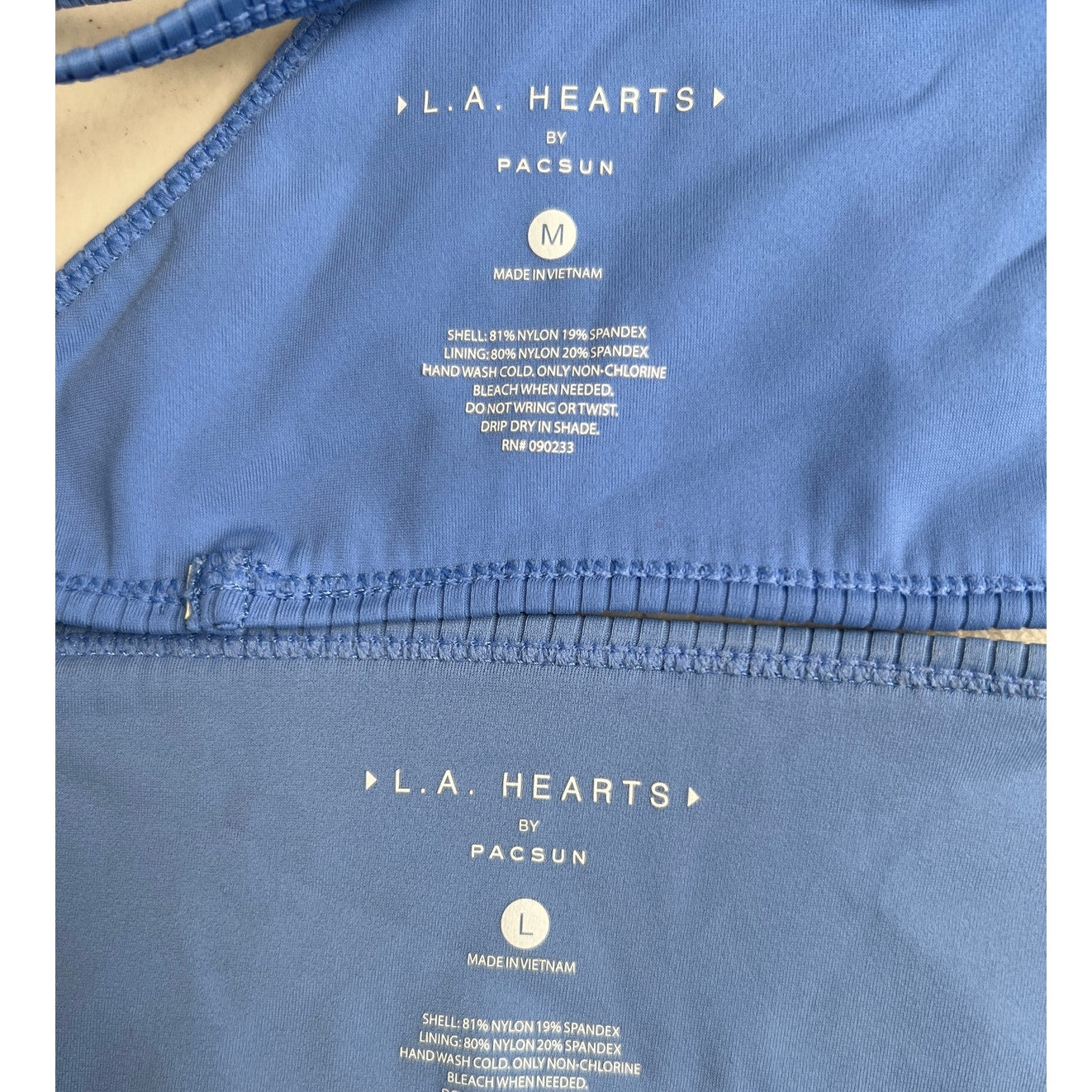 L.A. Heart Blue Bikini Set By Pacsun M Top and L Bottom Swimwear Two Piece EUC