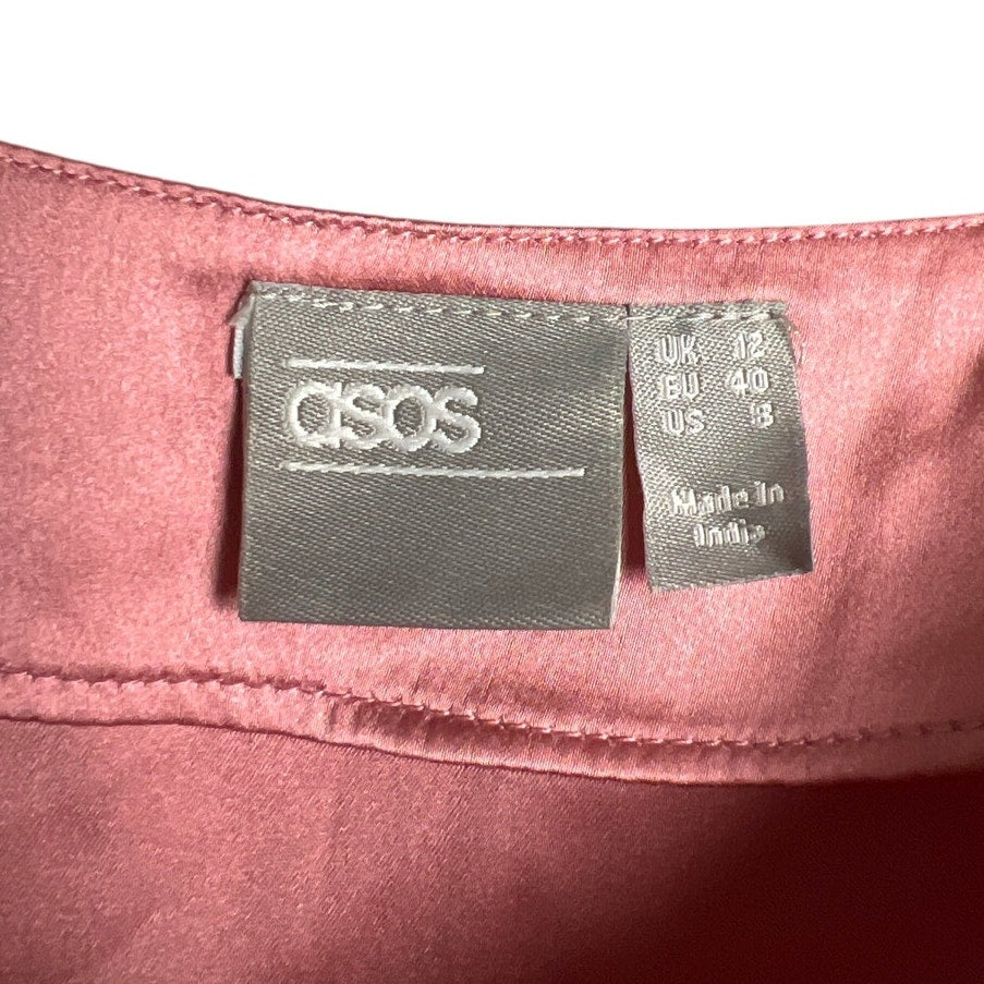 Asos Women Blouse Size 8 Pink Slip Top