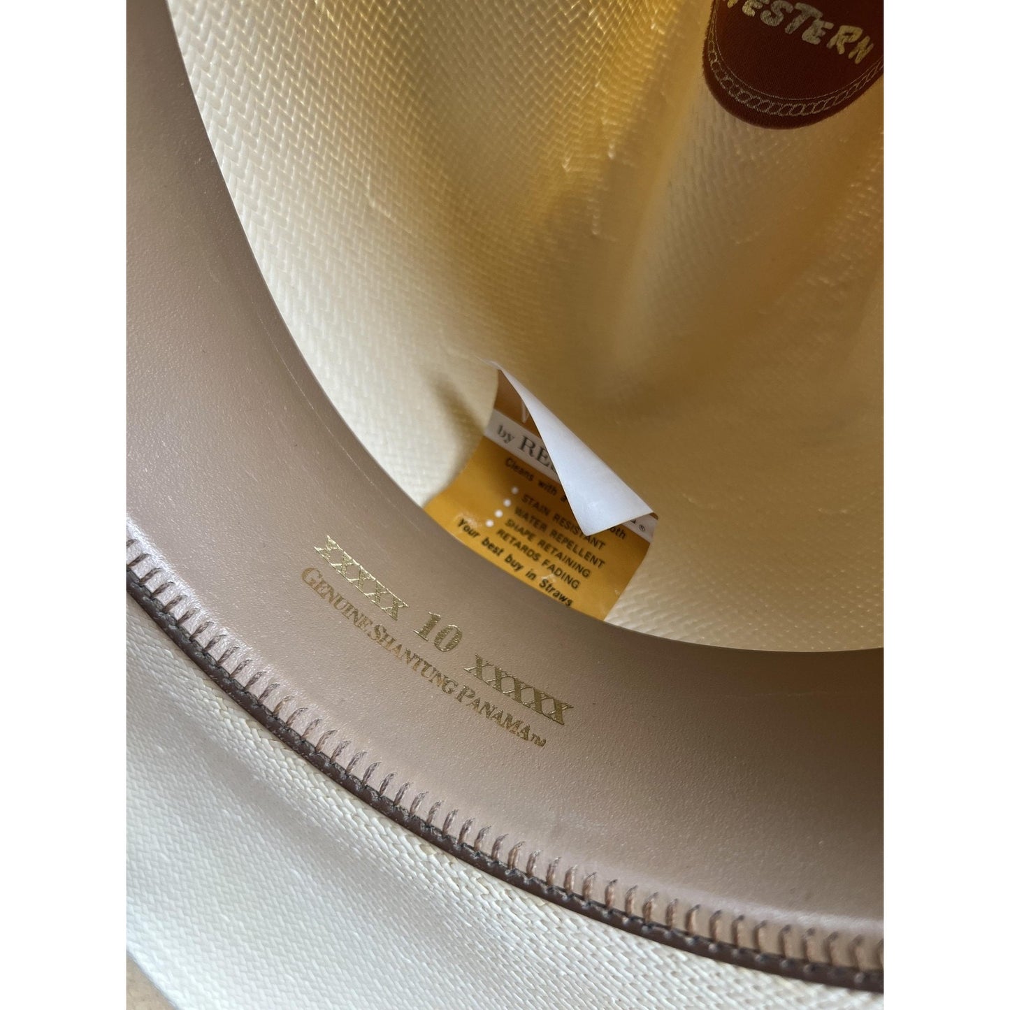Resistol Western Straw Hat 7 56 Genuine Shantung Panama White 10X Cowboy