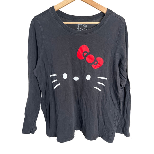 2018 Hello Kitty Black Graphic Long Sleeve T-shirt Size 0