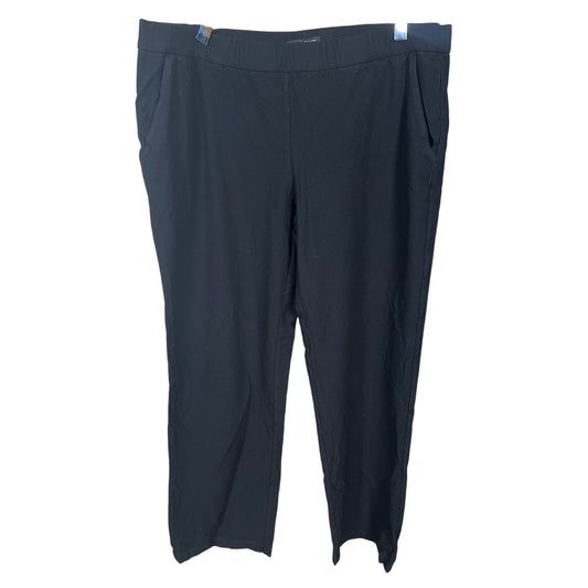 Eileen Fisher Large Ankle Pants Black Stretch Crepe Slim Leg