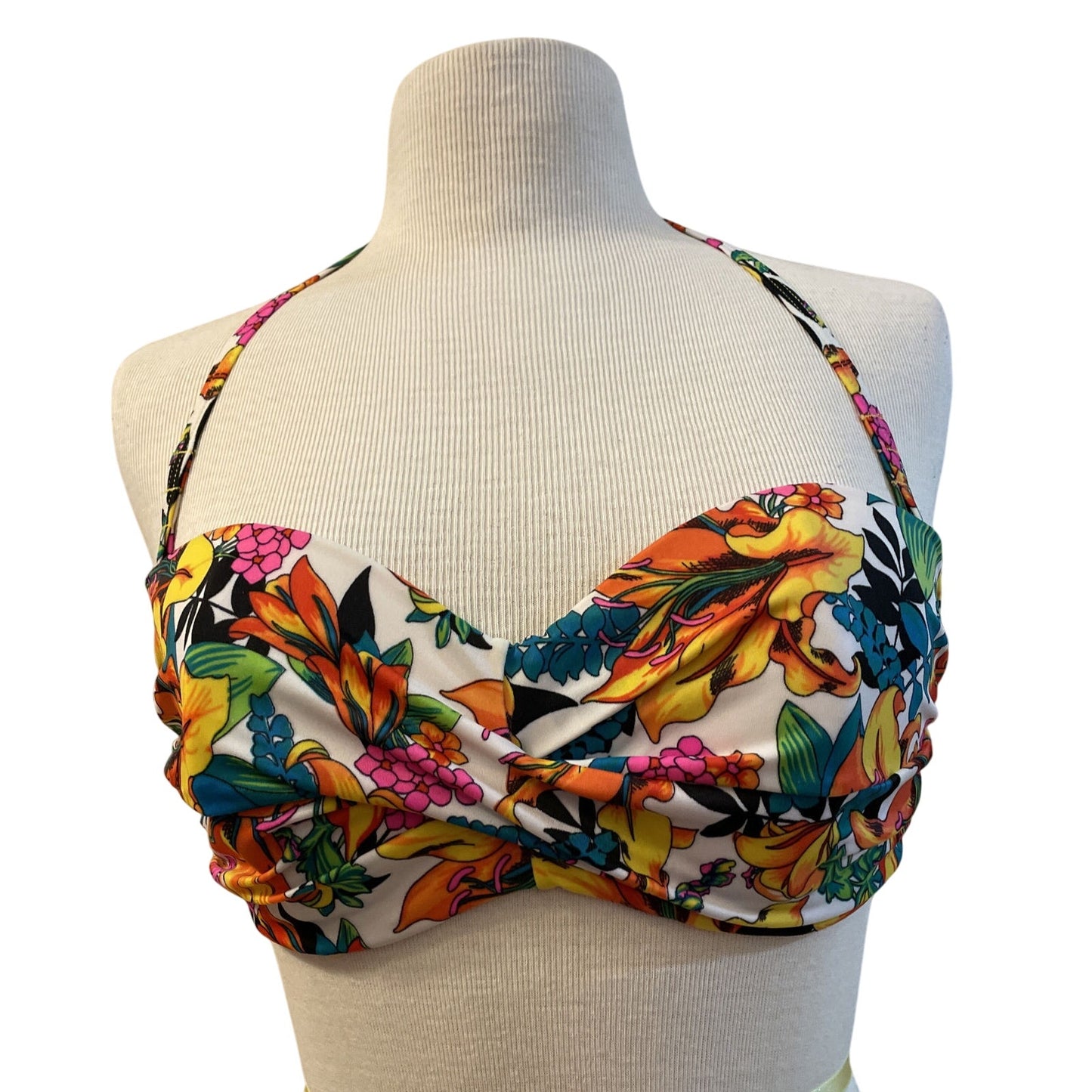 Victoria's Victoria Secret Halter Top Bikini 36D Floral Design - EUC