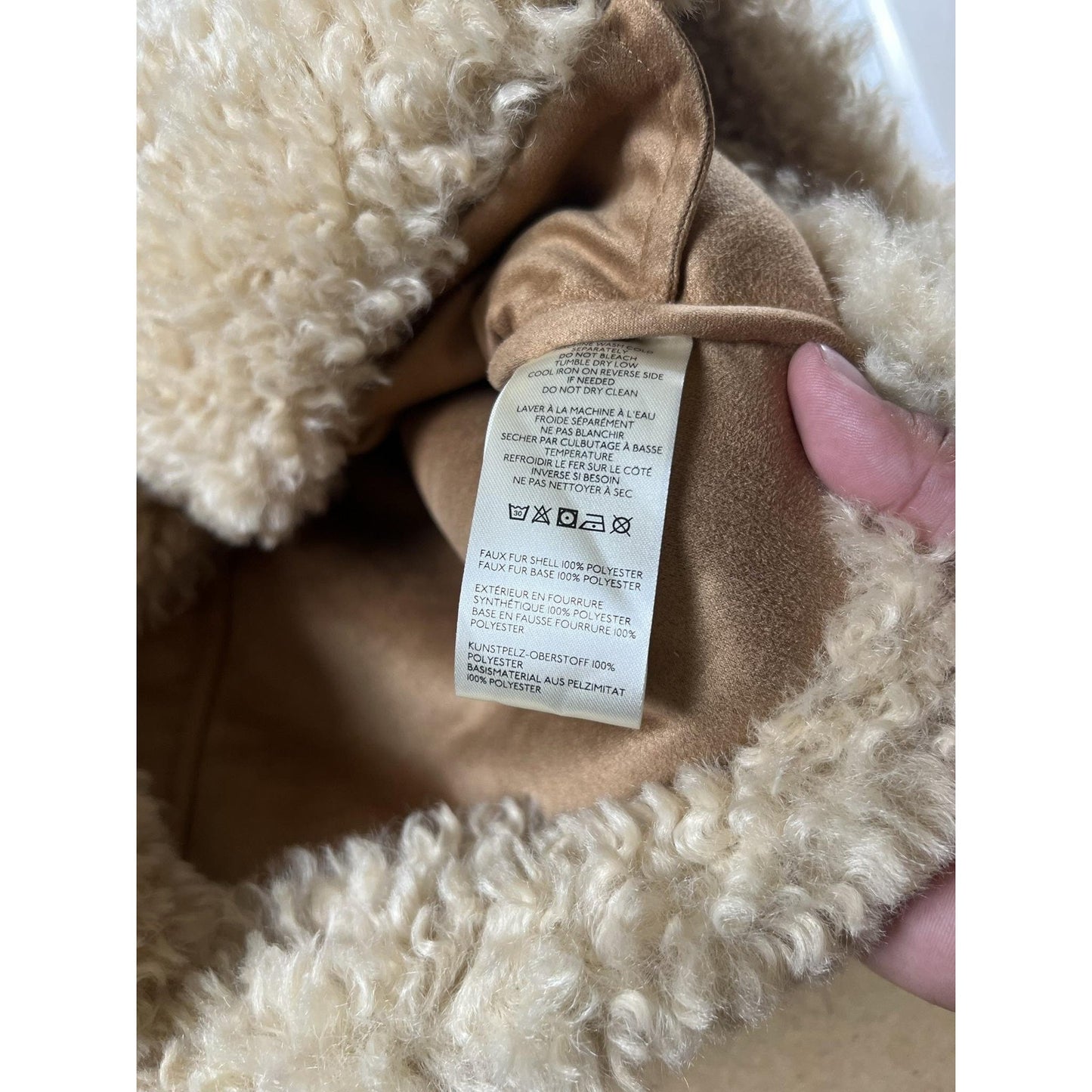 Free People Vest Womens XS Beige Faux Fur Lined Pockets Toggle Closure Casual