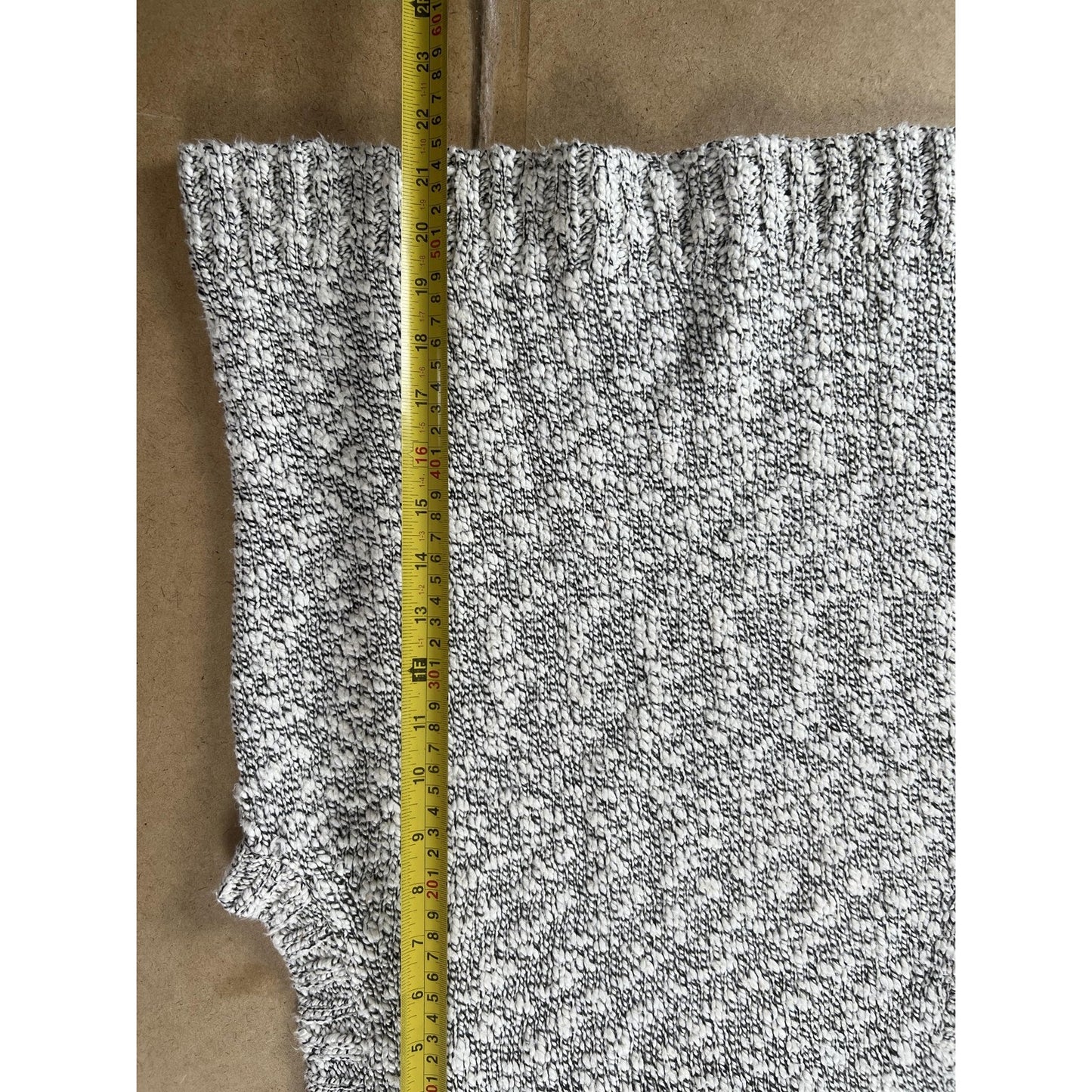 Tank NAADAM Womens M Gray Mock Neck Ruffle Knit Pullover Unlined Stretch