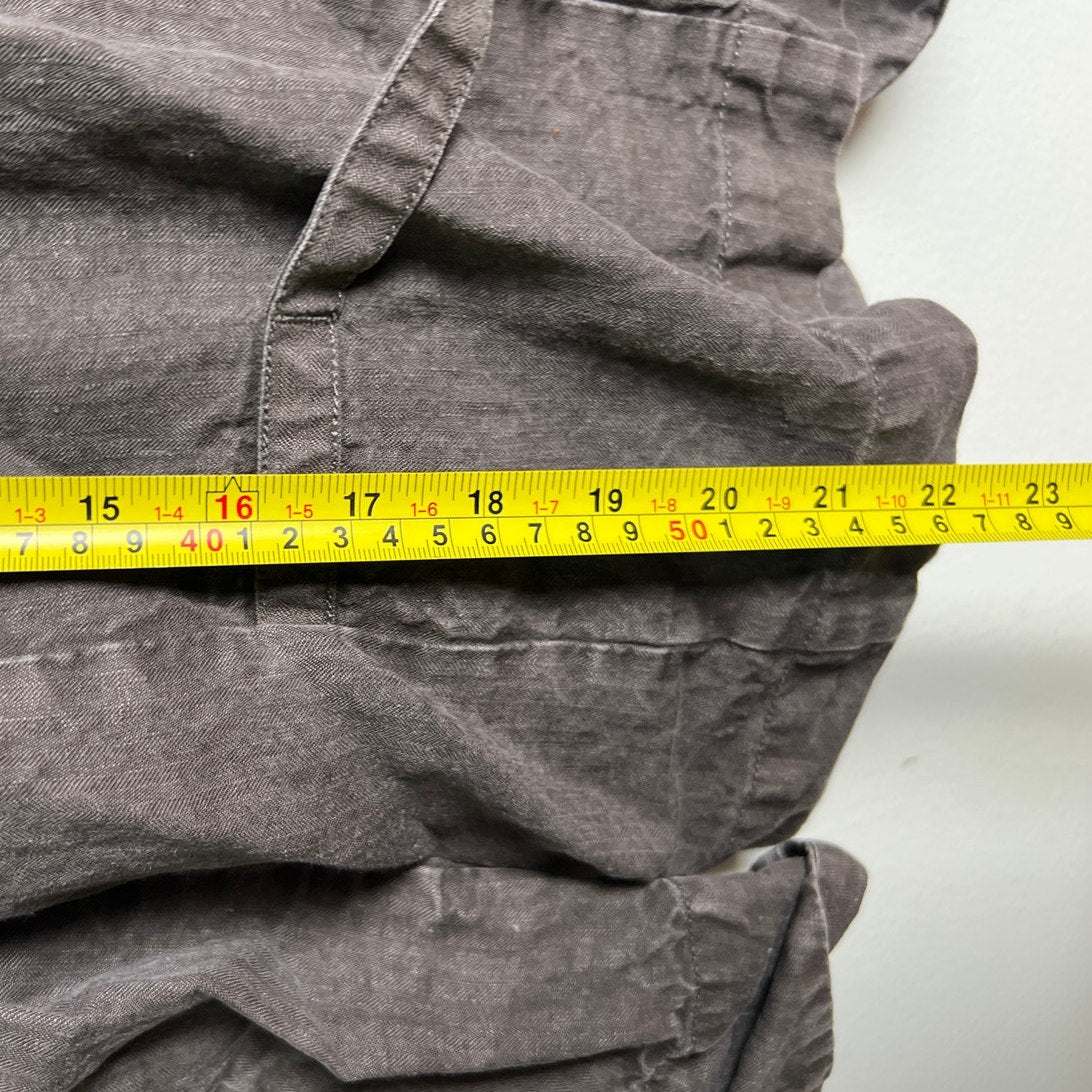 Pas de Calais 100% Linen Brown Wash Tailored Jacket Size L